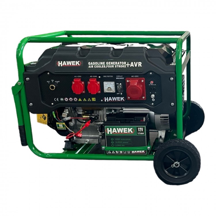 Бензинов монофазен генератор HAWEK Pro HK6500 , 420cc , 25 л, 6,5 kW