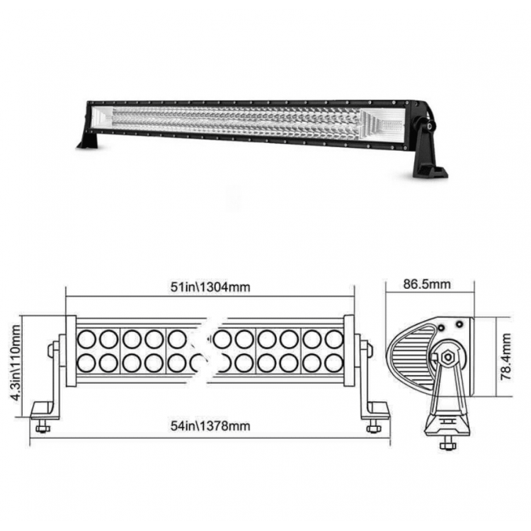 7D 7Д ДИОДЕН ЛЕД БАР / LED BAR 135 СМ 729W