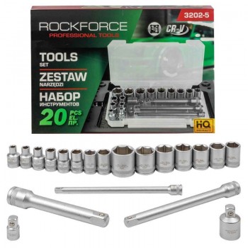 Вложки к-т 20части 3/8" (6-22мм)  ROCKFORCE 