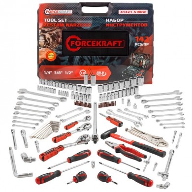 Гедоре 142 части 1/4“3/8“1/2“ FORCEKRAFT  